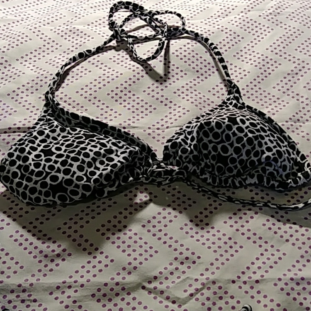 2 Pc String Bikini Black/White Print L - image 3